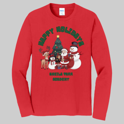 Adult Long Sleeve Shirt - Winter Holidays - Happy Holidays - Green Thumbnail