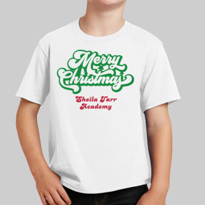 Youth T-Shirt - Winter Holidays - Merry Christmas - Green & Red Thumbnail