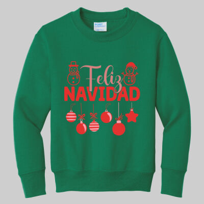 Youth Crewneck - Winter Holidays - Feliz Festive - Red Thumbnail